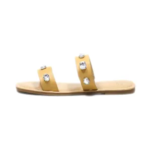 A New Day Flat Sandals Leather Brown Colour For Women