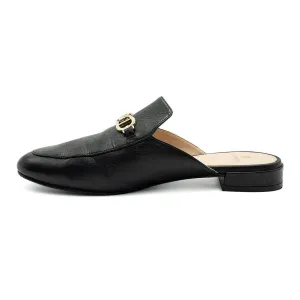 Aigner Fiona Mules Flat Sandals Leather Black Colour For Women