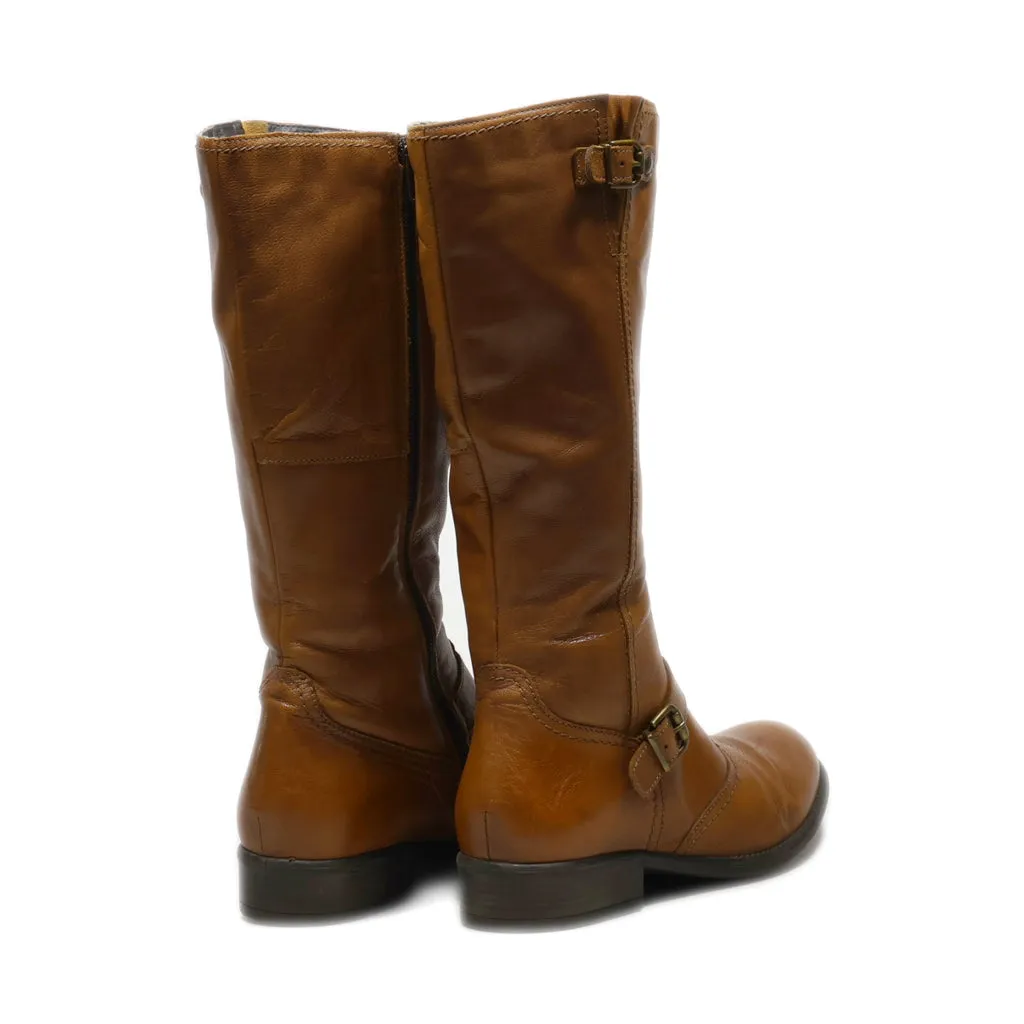 Andre High Boots Leather Brown Colour For Women