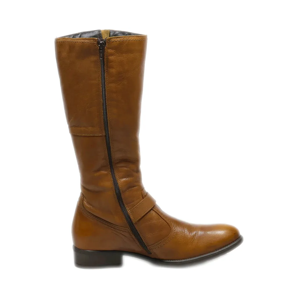 Andre High Boots Leather Brown Colour For Women