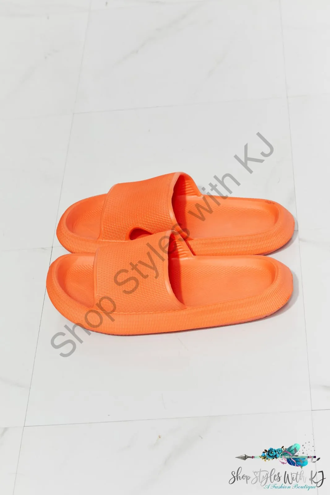 Arms Around Me Open Toe Slide in Orange