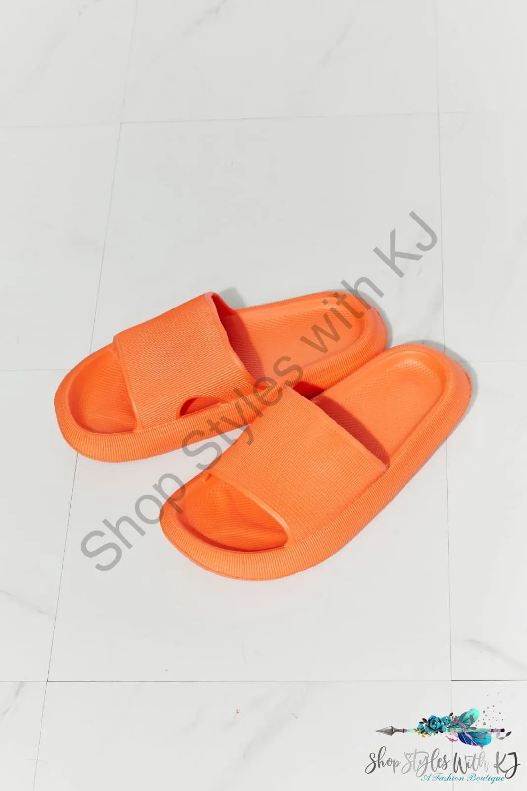 Arms Around Me Open Toe Slide in Orange