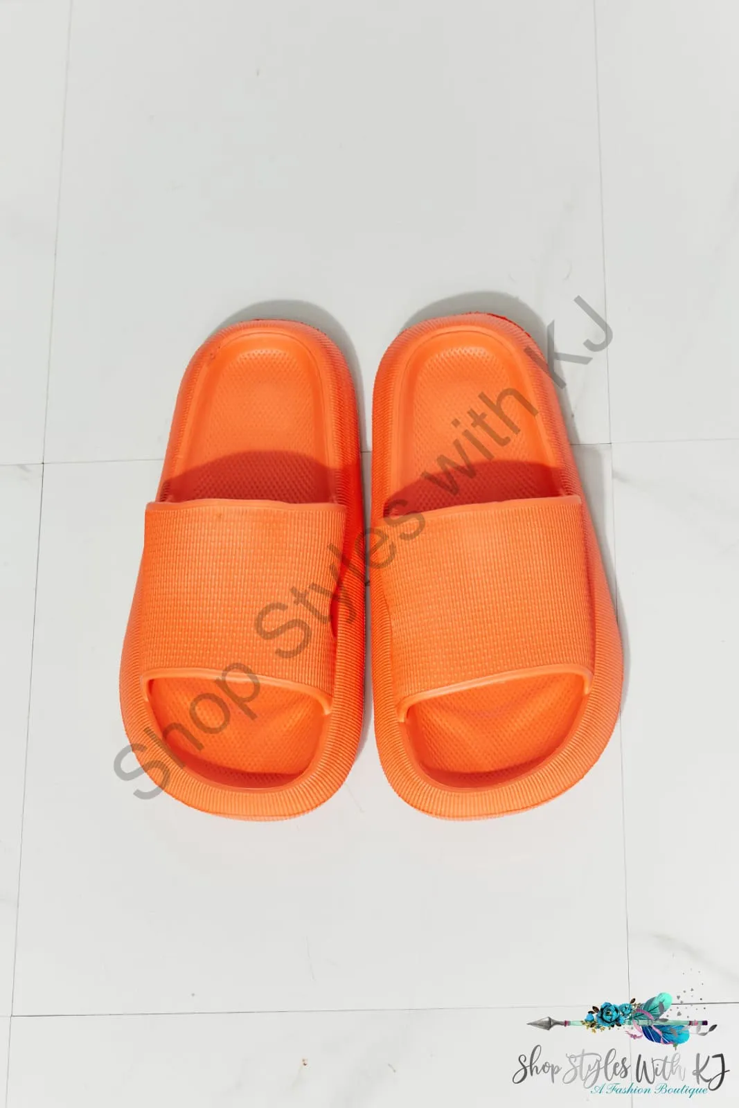 Arms Around Me Open Toe Slide in Orange