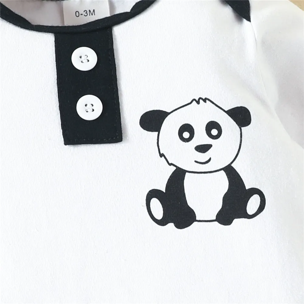 Baby Boy Clothes Set Panda Printed Bodysuit - BTGR8452