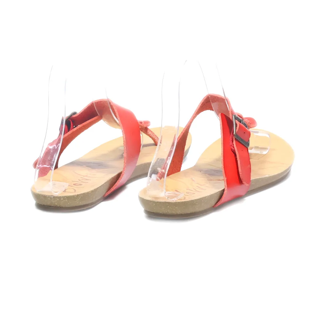 Blowfish Malibu Flat Sandals Leather Red Colour For Women