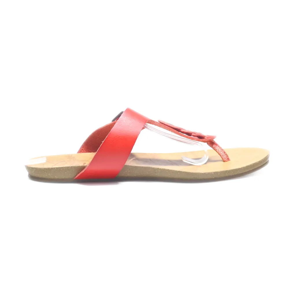 Blowfish Malibu Flat Sandals Leather Red Colour For Women