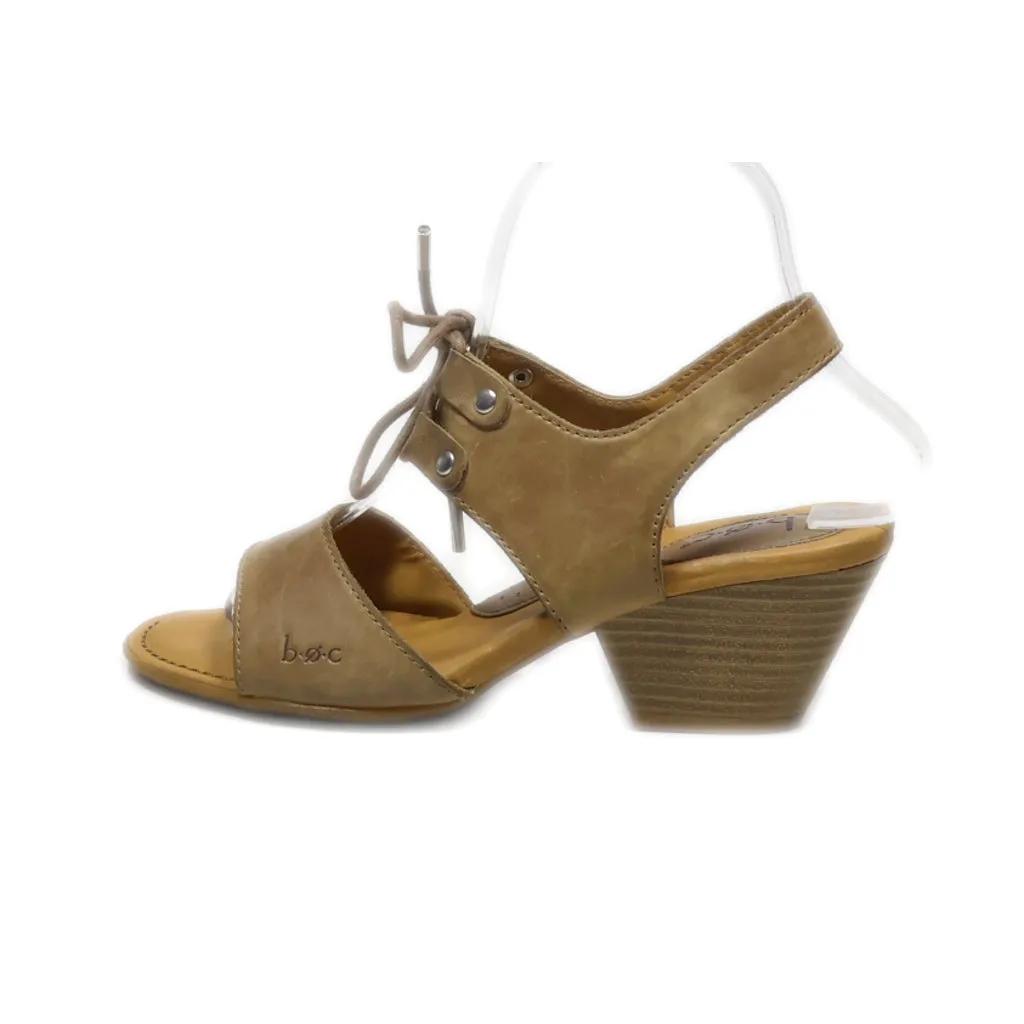 B.O.C Mid-Heel Sandals Leather Brown Colour For Women