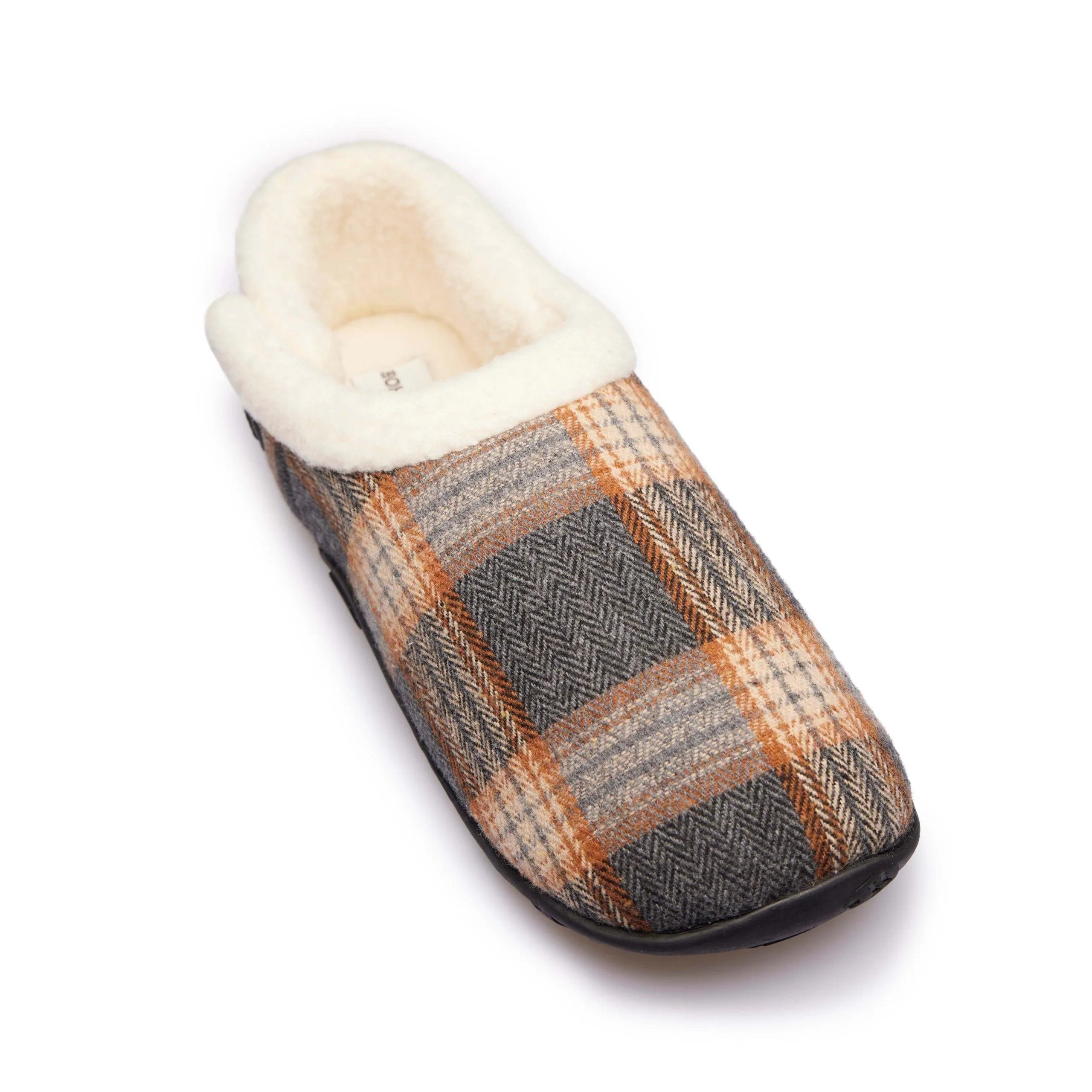 Bruce - Grey Rust Check Men's Slippers