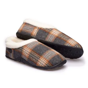 Bruce - Grey Rust Check Men's Slippers