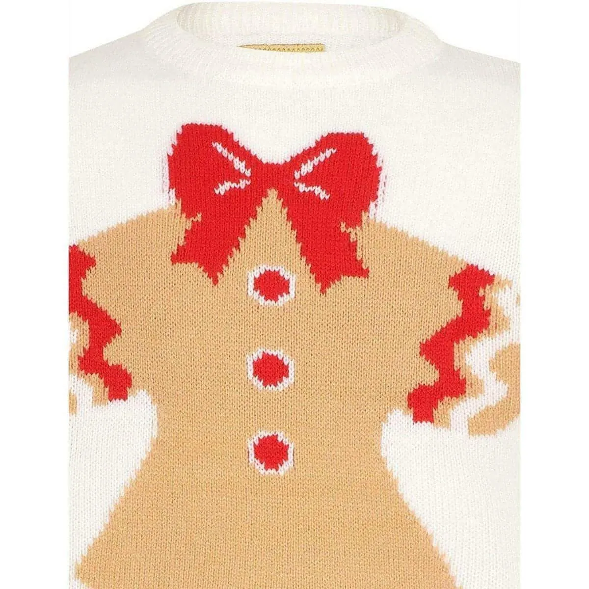 Christmas Gingerbread Novelty Junior Christmas Jumper - White