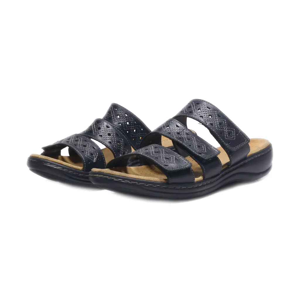 Clarks Flat Sandals Fabric Black Colour For Women