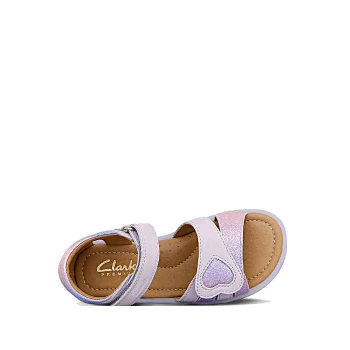 Clarks - Girls Pippa Lilac Leather Sandals D Narrow Width