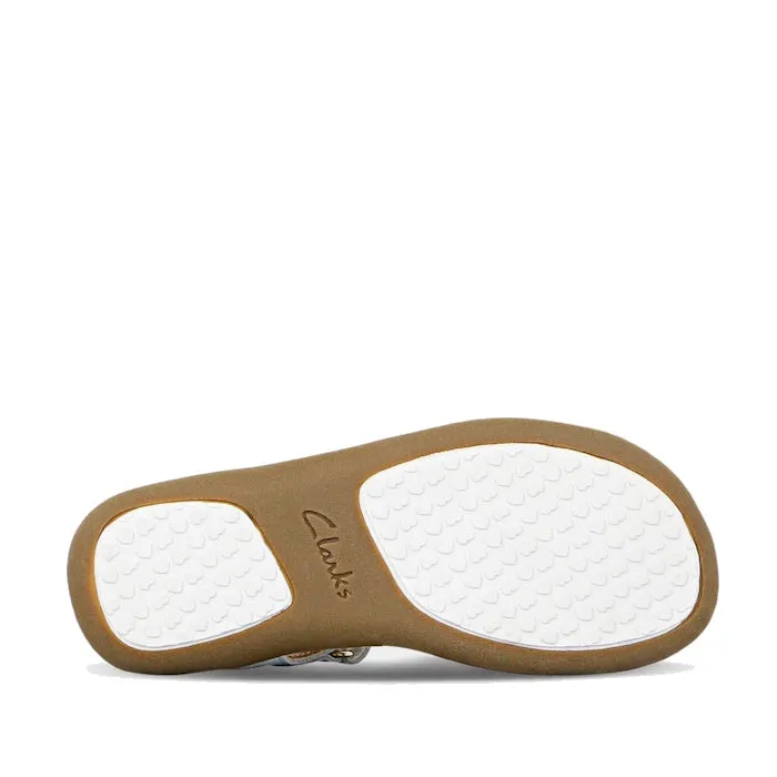 Clarks - Girls Pippa White Leather Sandals E Average Width