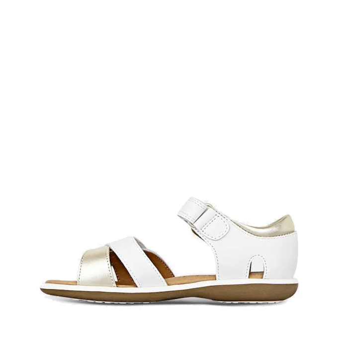 Clarks - Girls Pippa White Leather Sandals E Average Width