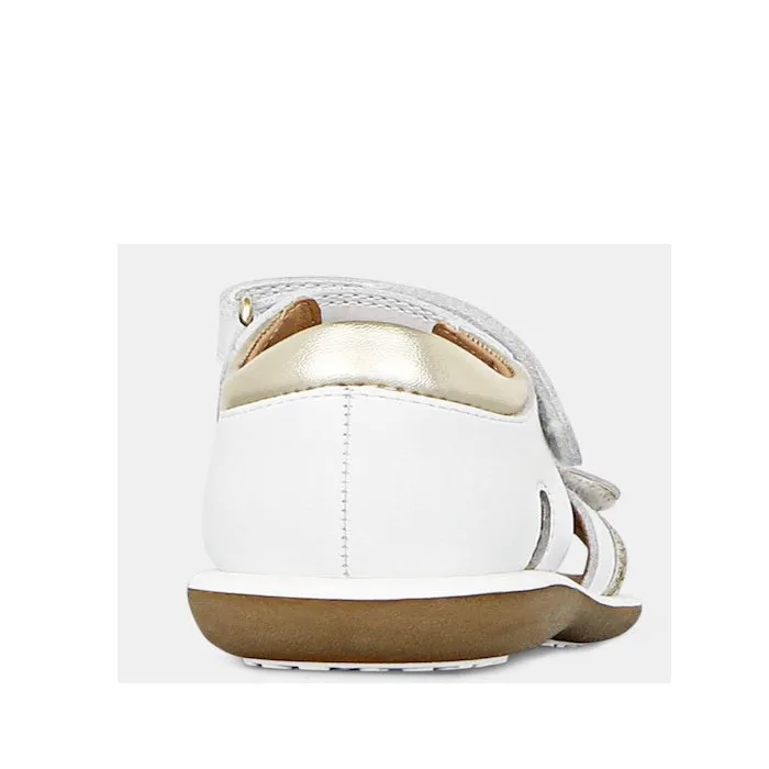 Clarks - Girls Pippa White Leather Sandals E Average Width