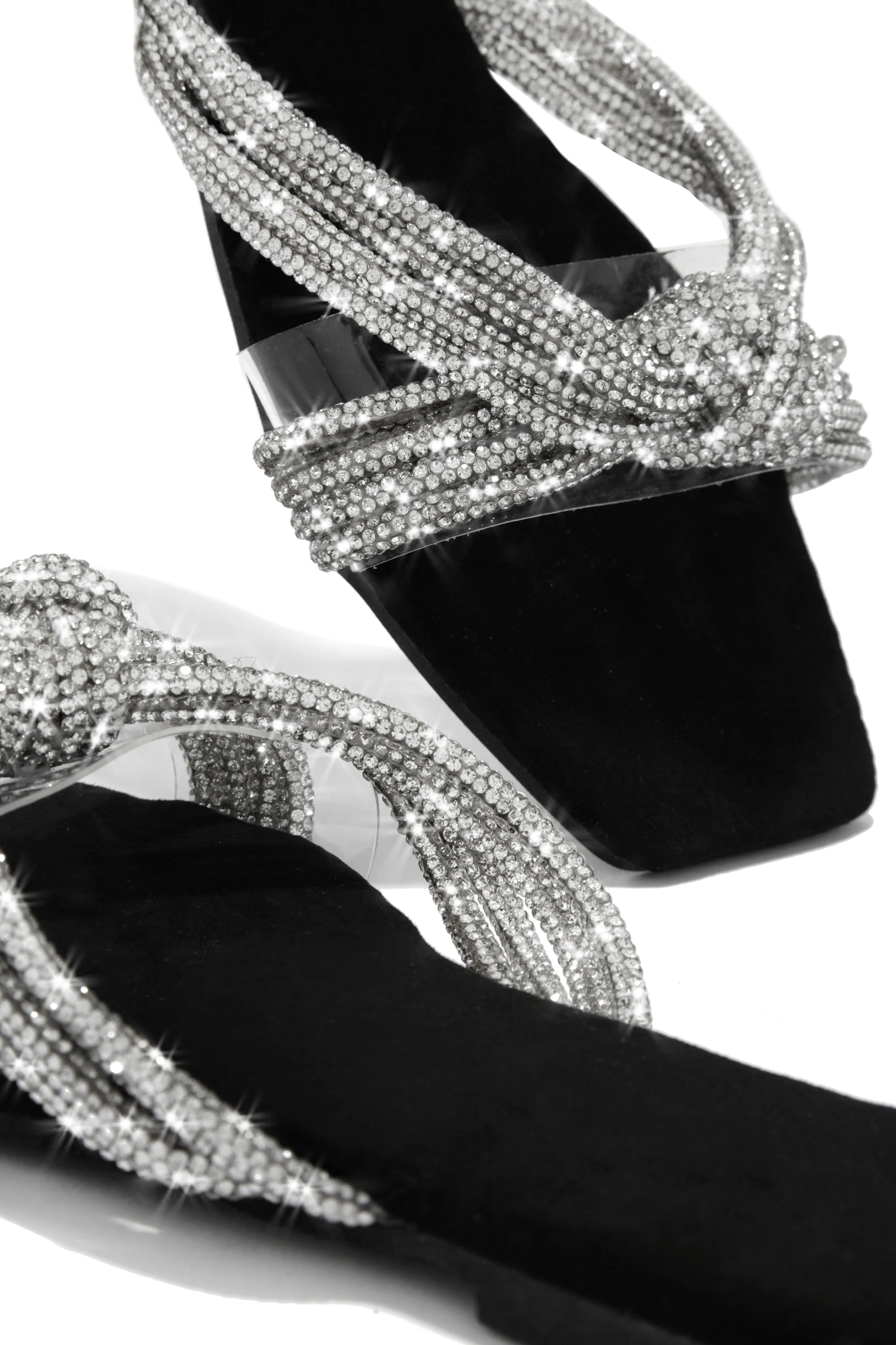 Cozumel Embellished Slip On Sandals - Black