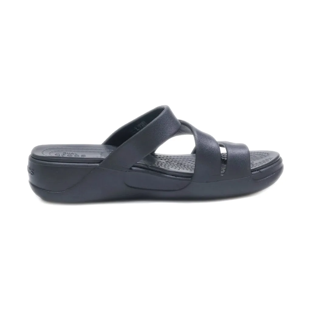 Crocs Wedge Sandals Eva Black Colour For Women