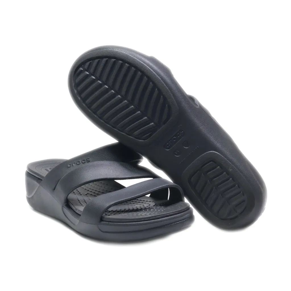 Crocs Wedge Sandals Eva Black Colour For Women