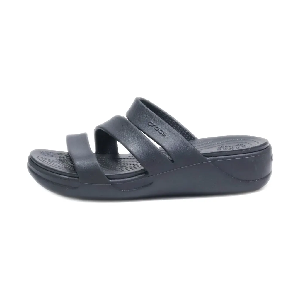 Crocs Wedge Sandals Eva Black Colour For Women