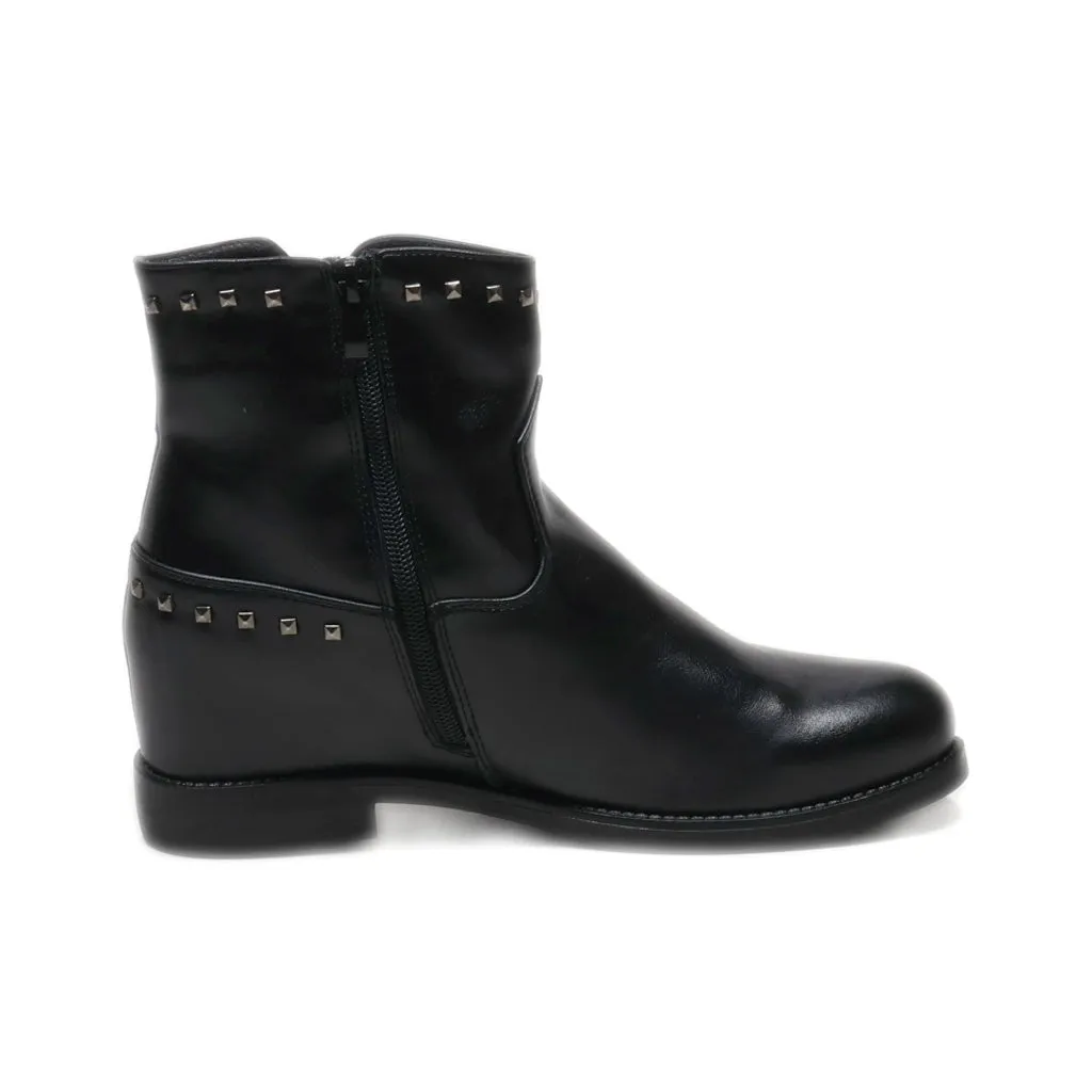 Dame Rose Ankle Boots Leather Black Colour For Women