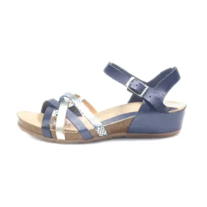 Eram Flat Sandals Leather Blue Colour For Women