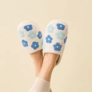 Flower Girl Blue Floral Slippers