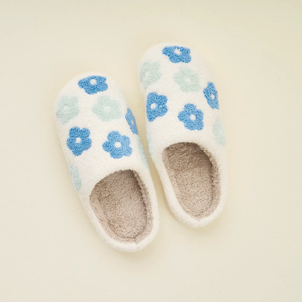 Flower Girl Blue Floral Slippers