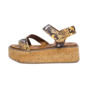 Franco Sarto Wedge Sandals Leather Brown Colour For Women