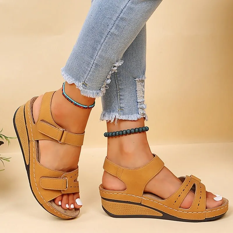 FUNMARS Sweet Slip-on Low Wedge Sandal Shoes