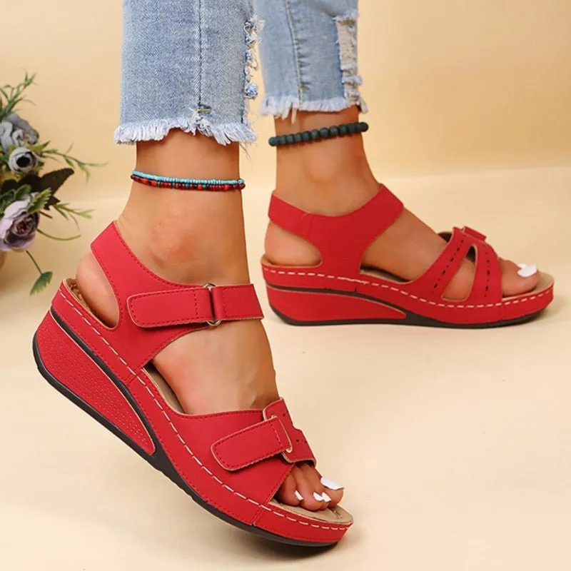 FUNMARS Sweet Slip-on Low Wedge Sandal Shoes