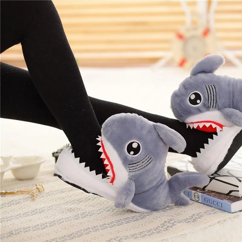 Fuzzy Shark Slippers