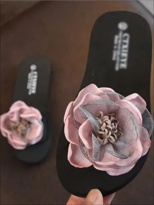 Girls Floral Beach Slides By Liv and Mia