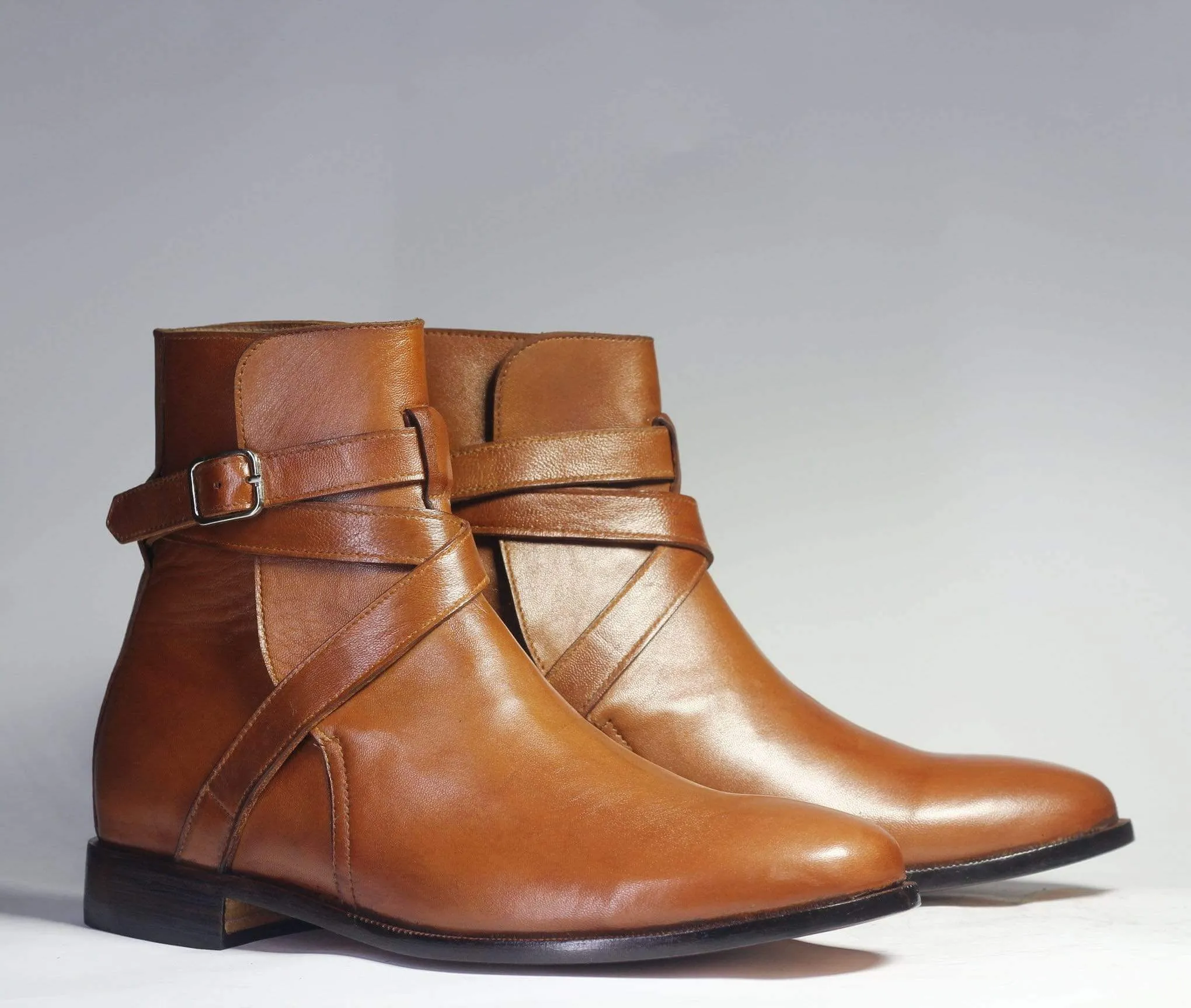 Handmade Ankle Brown Jodhpurs Leather Boot