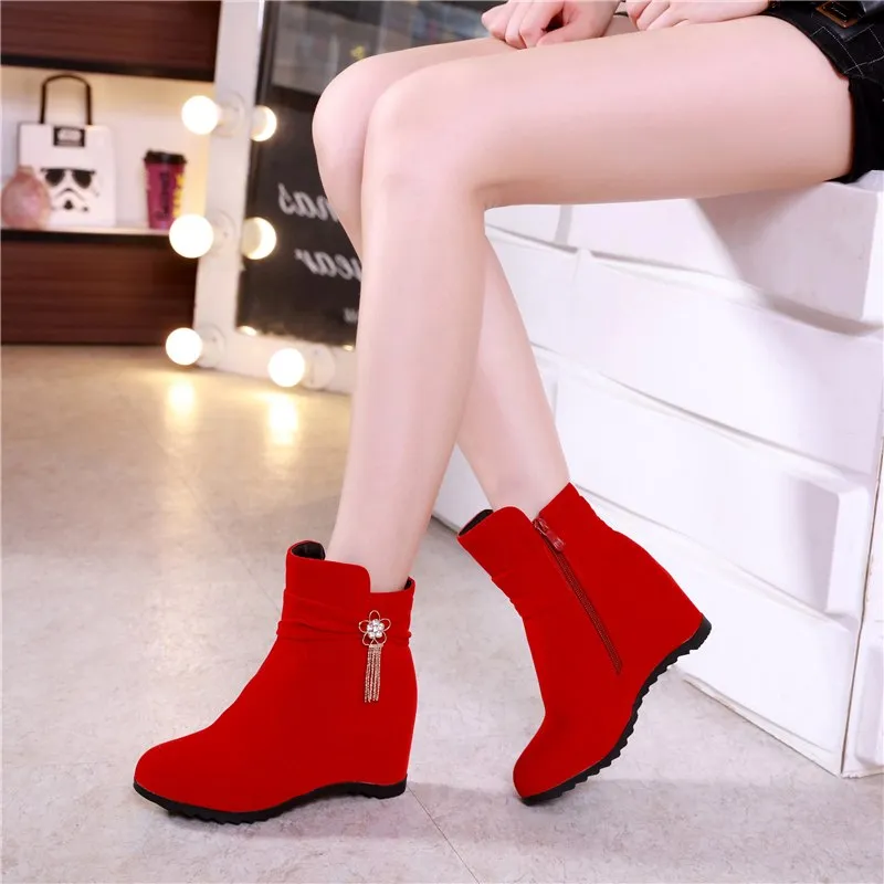 Height ankle boots woman