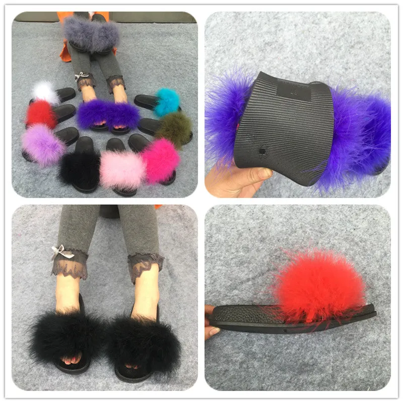 “Icons doll” Fluffy fuzzy fur slides slipper