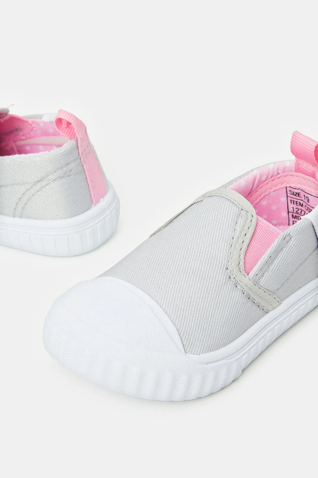 Infant Girls Grey Slip-On Pump