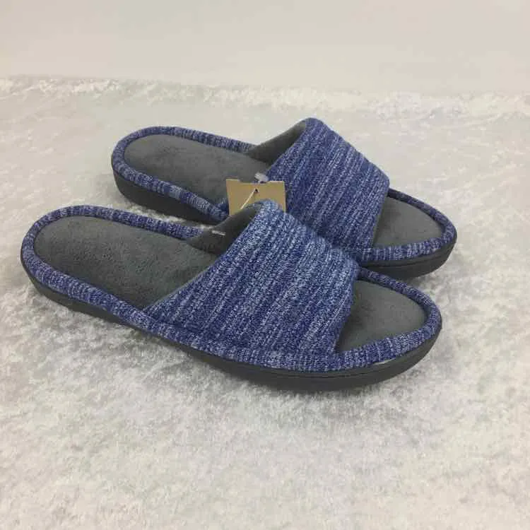 Isotoner Women Size 8.5 Blue NWOT Cloth Open Toe slip on Slippers