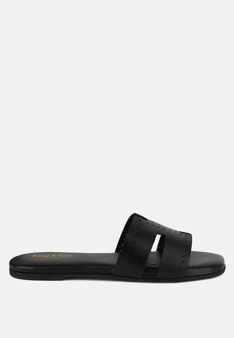 Ivanka Cut Out Slip On Sandals