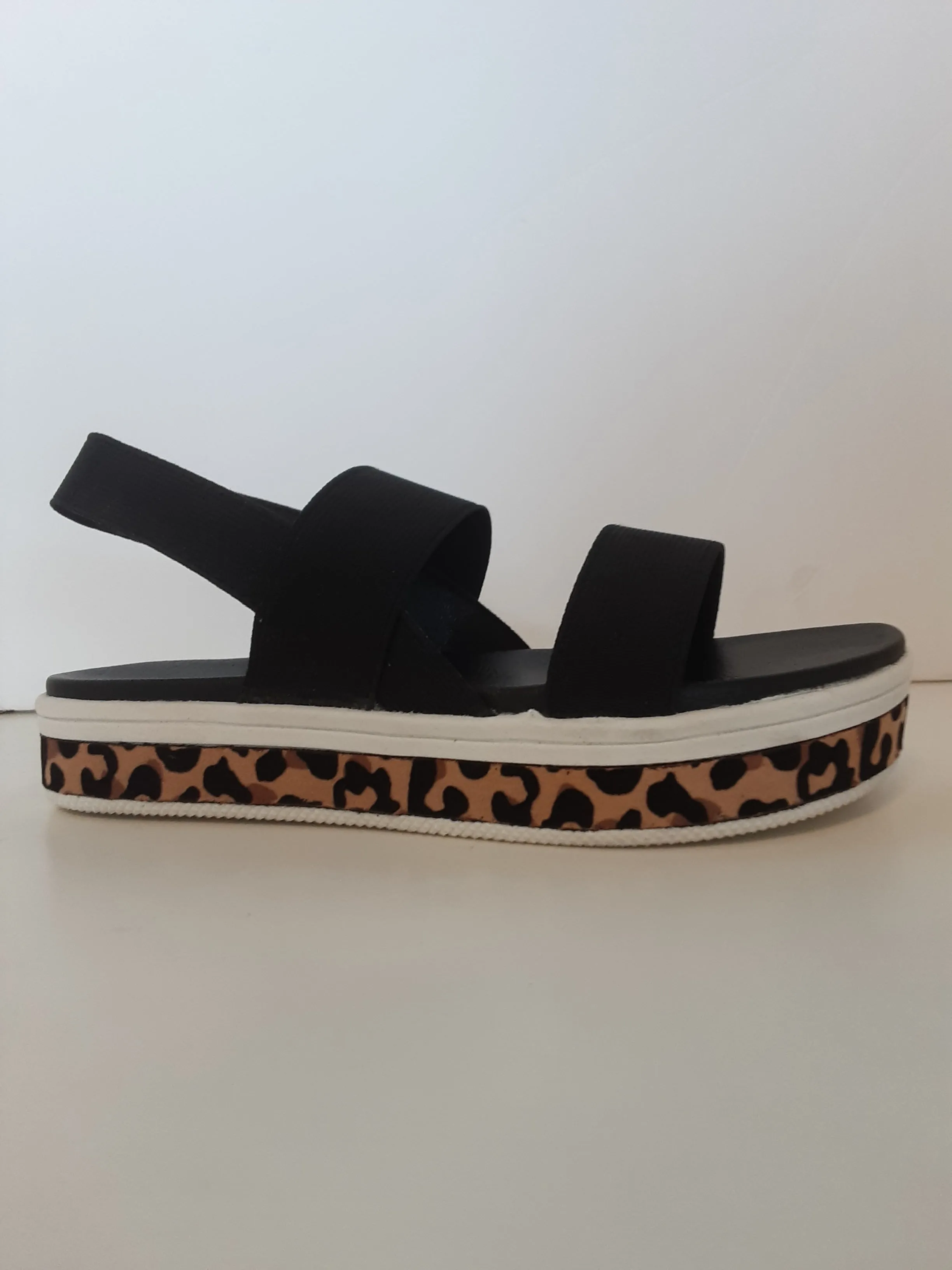 Jezza Black & Leopard Sandal | Mini Mia