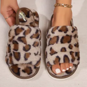 Leopard Open Toe Slippers