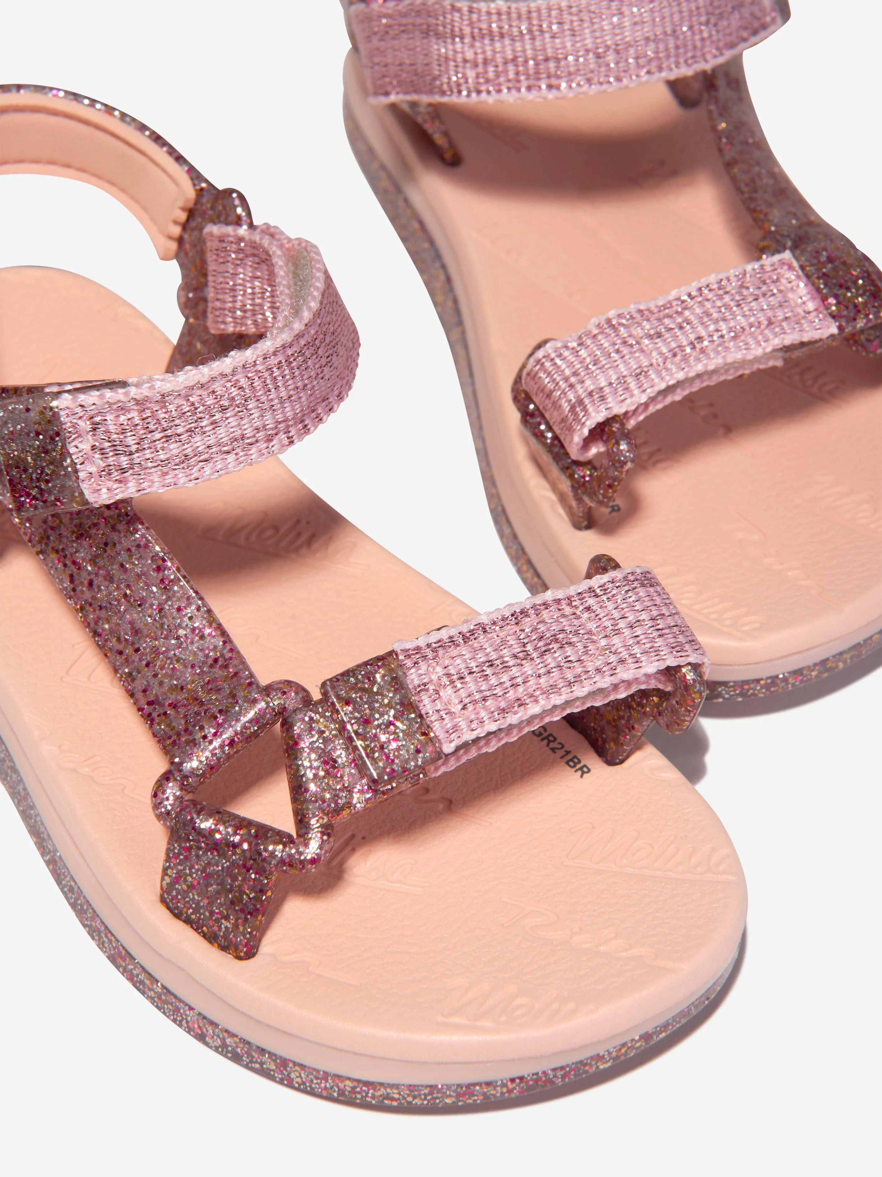 Mini Melissa Girls Rider Papete Glitter Jelly Sandals