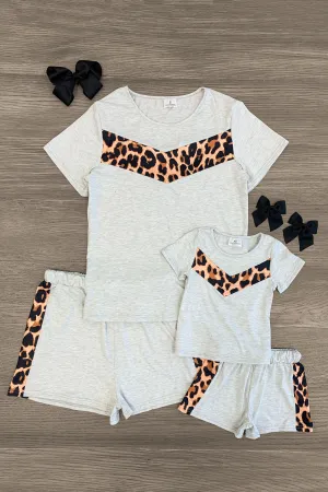 Mom & Me - Grey & Leopard Lounge Set