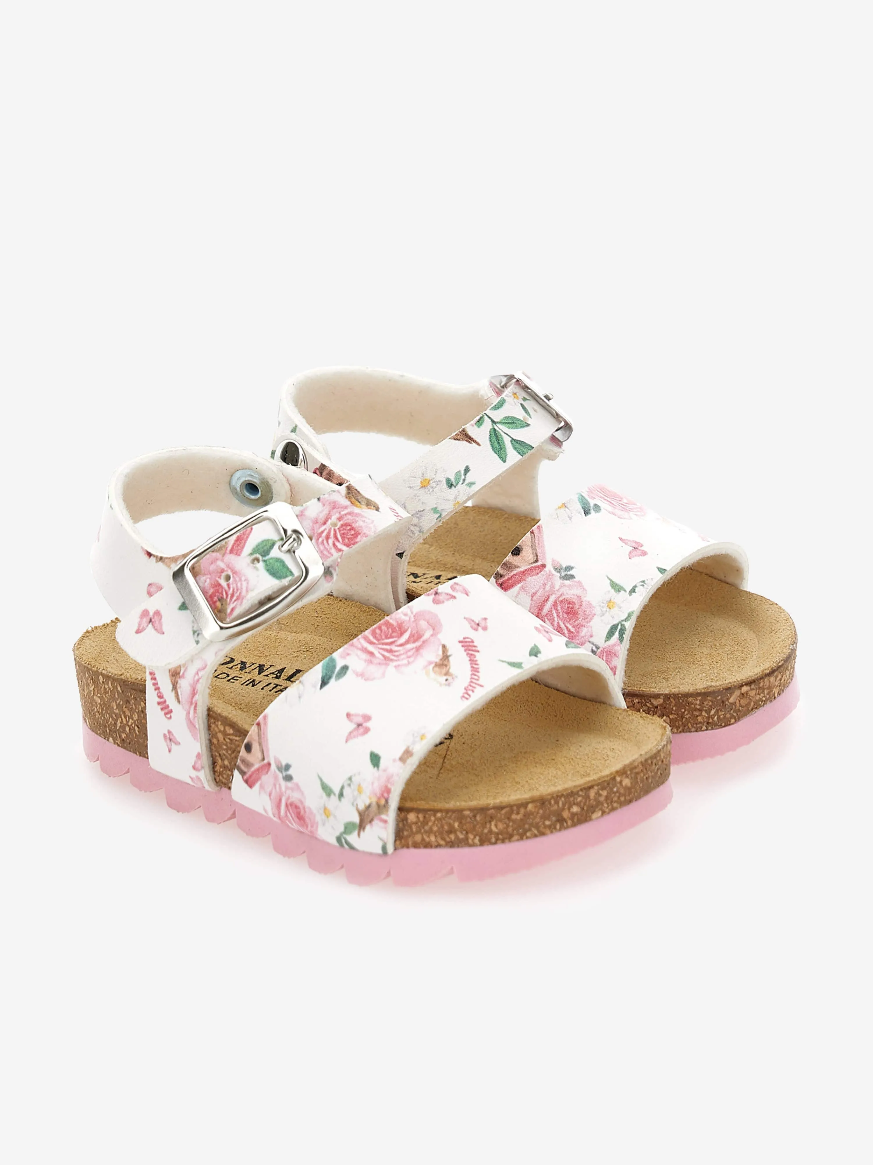 Monnalisa Girls Rose Sandals in White