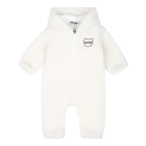 Moschino Baby Fuzzy White Onesie