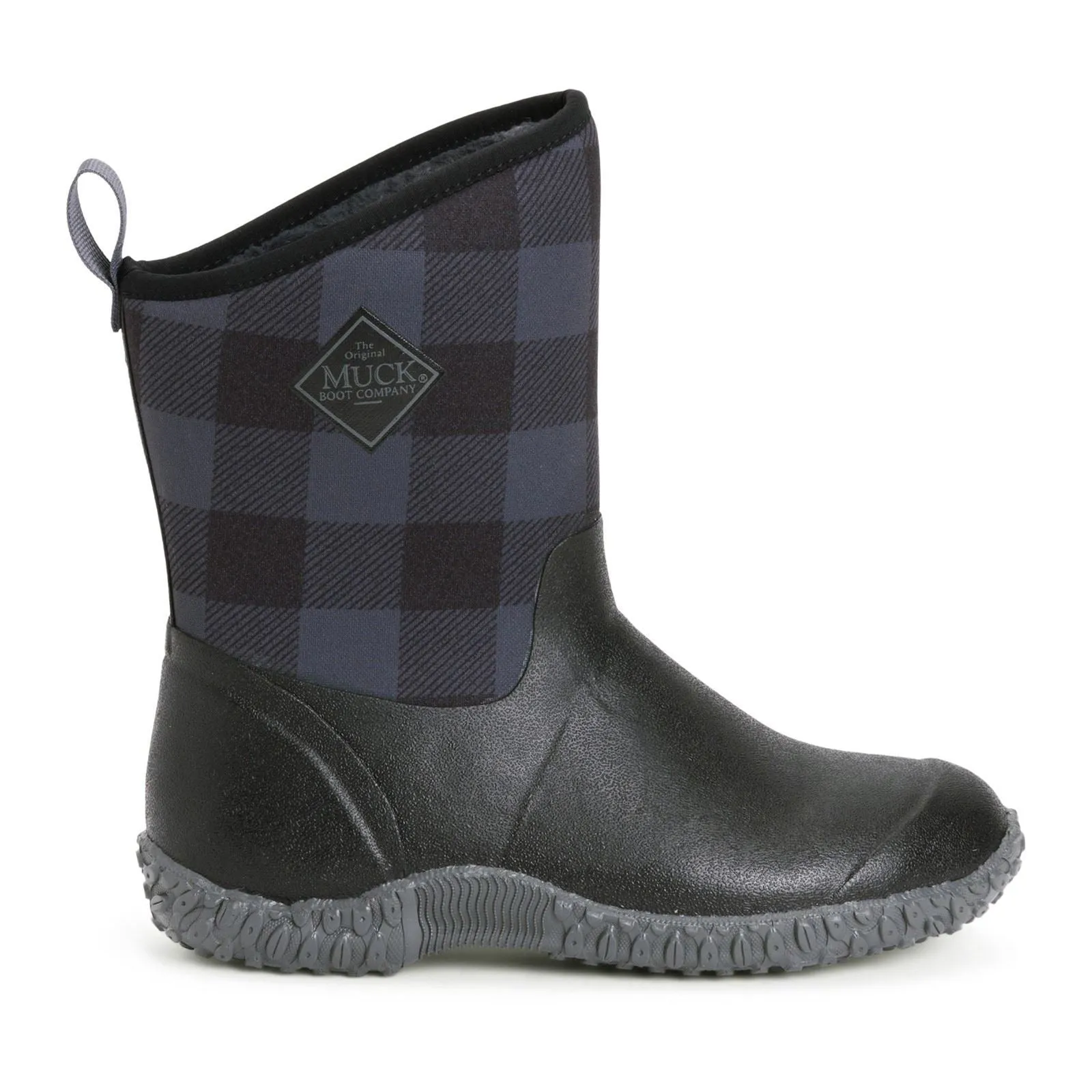 Muck Boots Muckster II Mid Rubber Black/Grey Plaid Wellington Boots