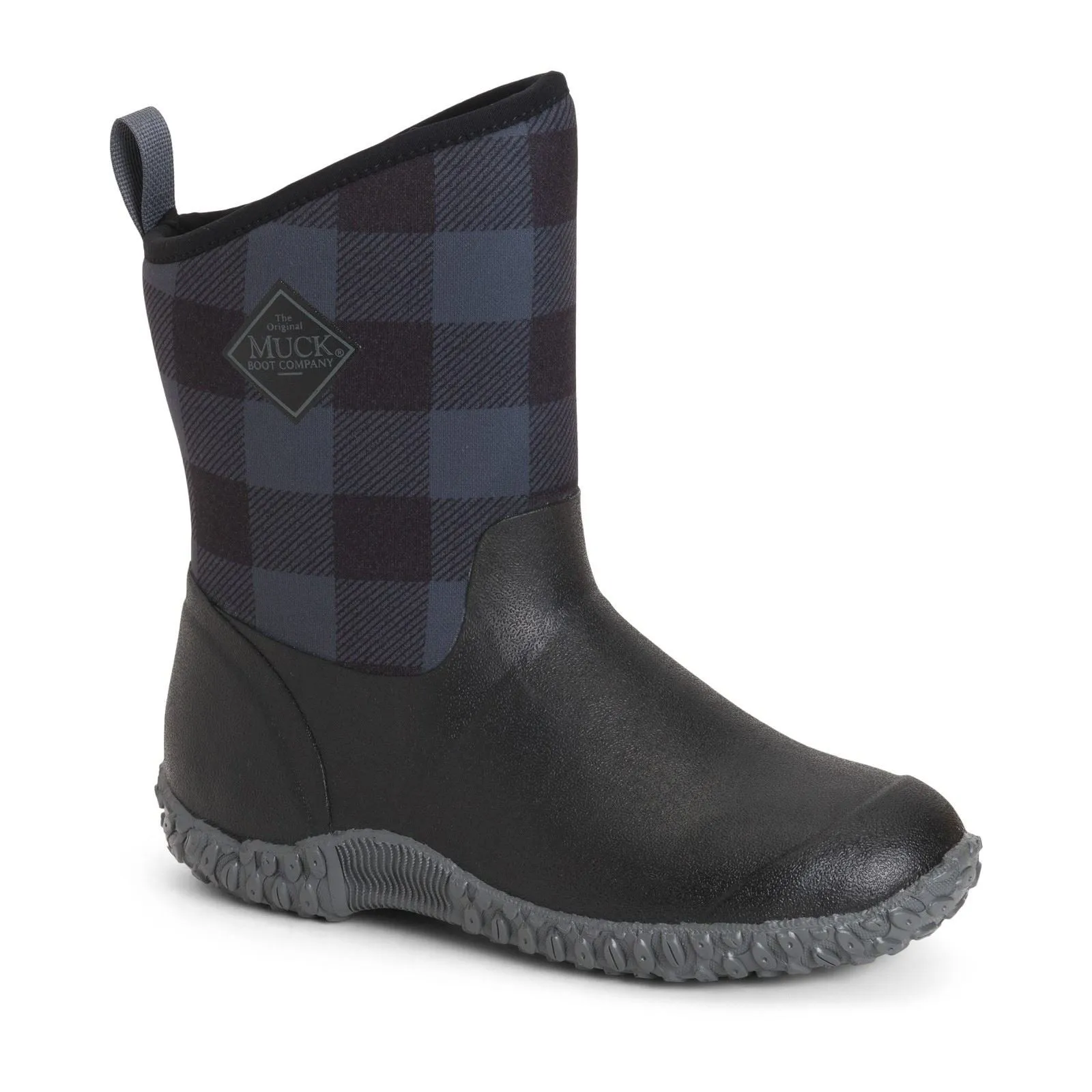 Muck Boots Muckster II Mid Rubber Black/Grey Plaid Wellington Boots