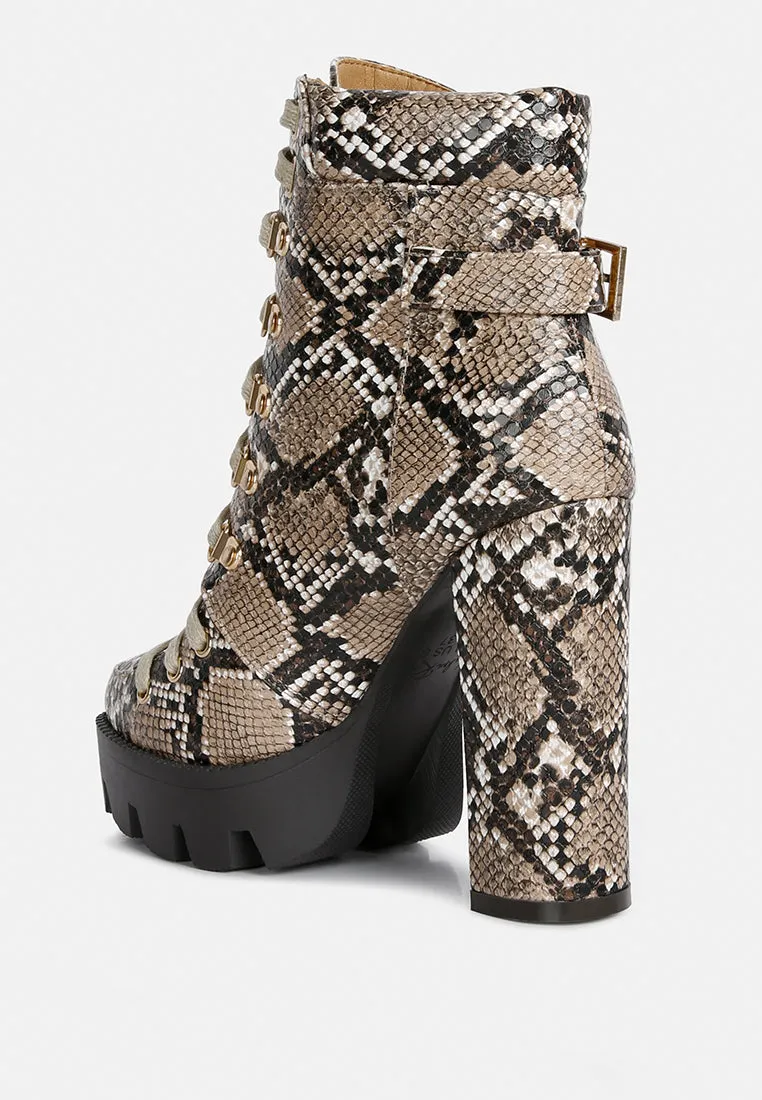 Palmetto Snake Skin Ankle Boots