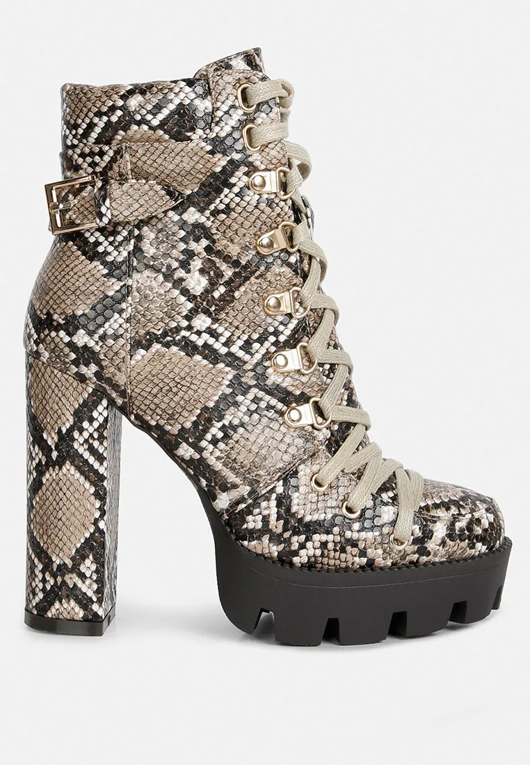 Palmetto Snake Skin Ankle Boots