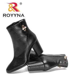 ROYYNA High Heel Side Zipper Bling High Fashion Ankle Boots