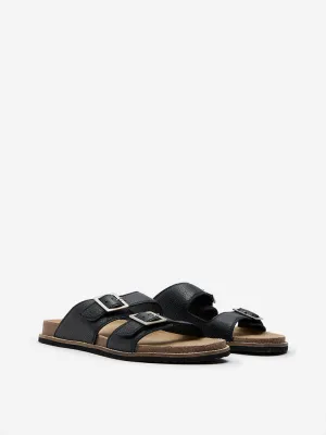 SOLEPLAY Black Slip-On Sandals